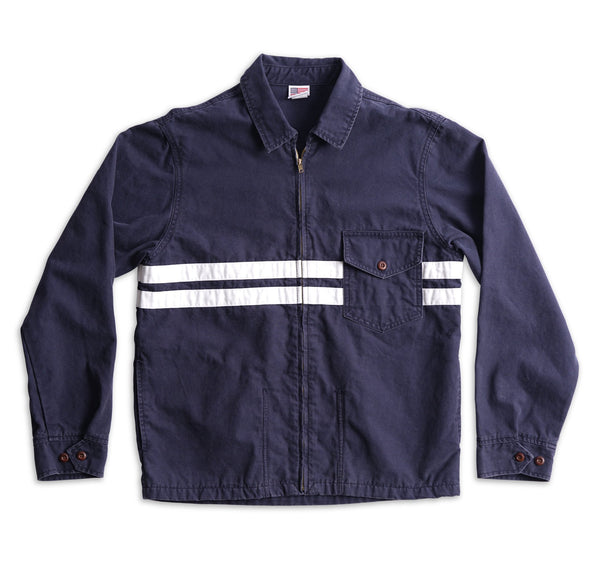 Men's Stone-Washed Canvas Jacket - Navy & White
