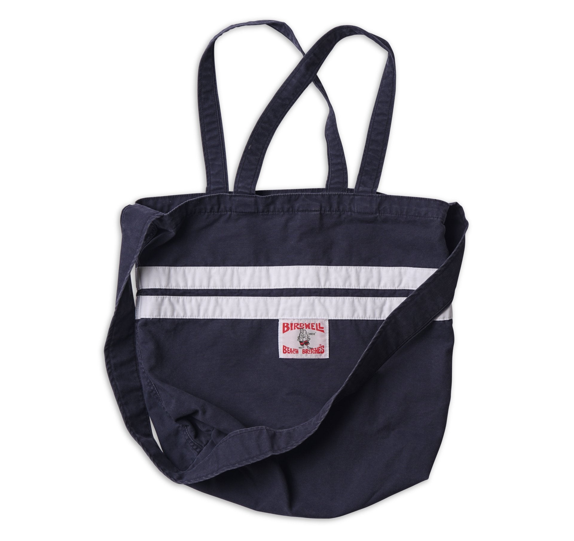 Stone-Washed Canvas Tote - Navy & White