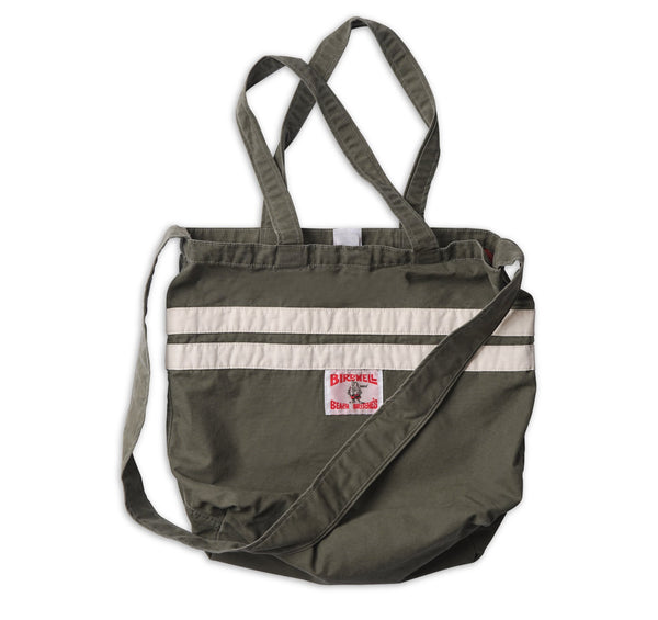 Stone-Washed Canvas Tote - Olive & Natural