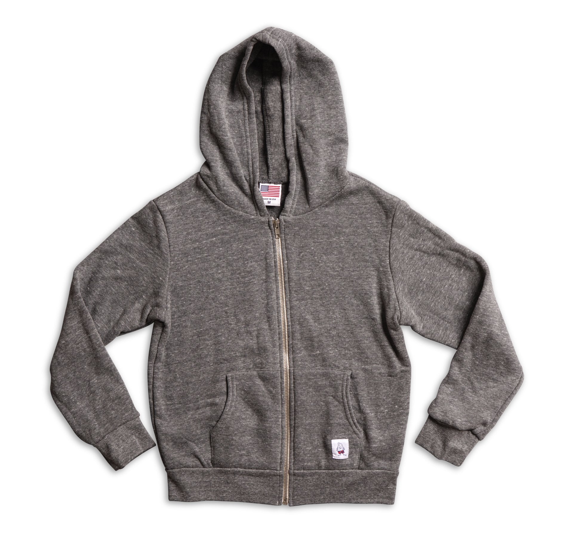 Kid's Hooded Zip Front Sweatshirt - Heather Grey