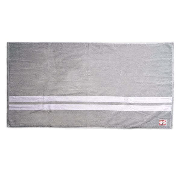 Comp Stripe Beach Towel - Light Grey & White