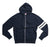 Merino-Blend Hoodie – Indigo & White