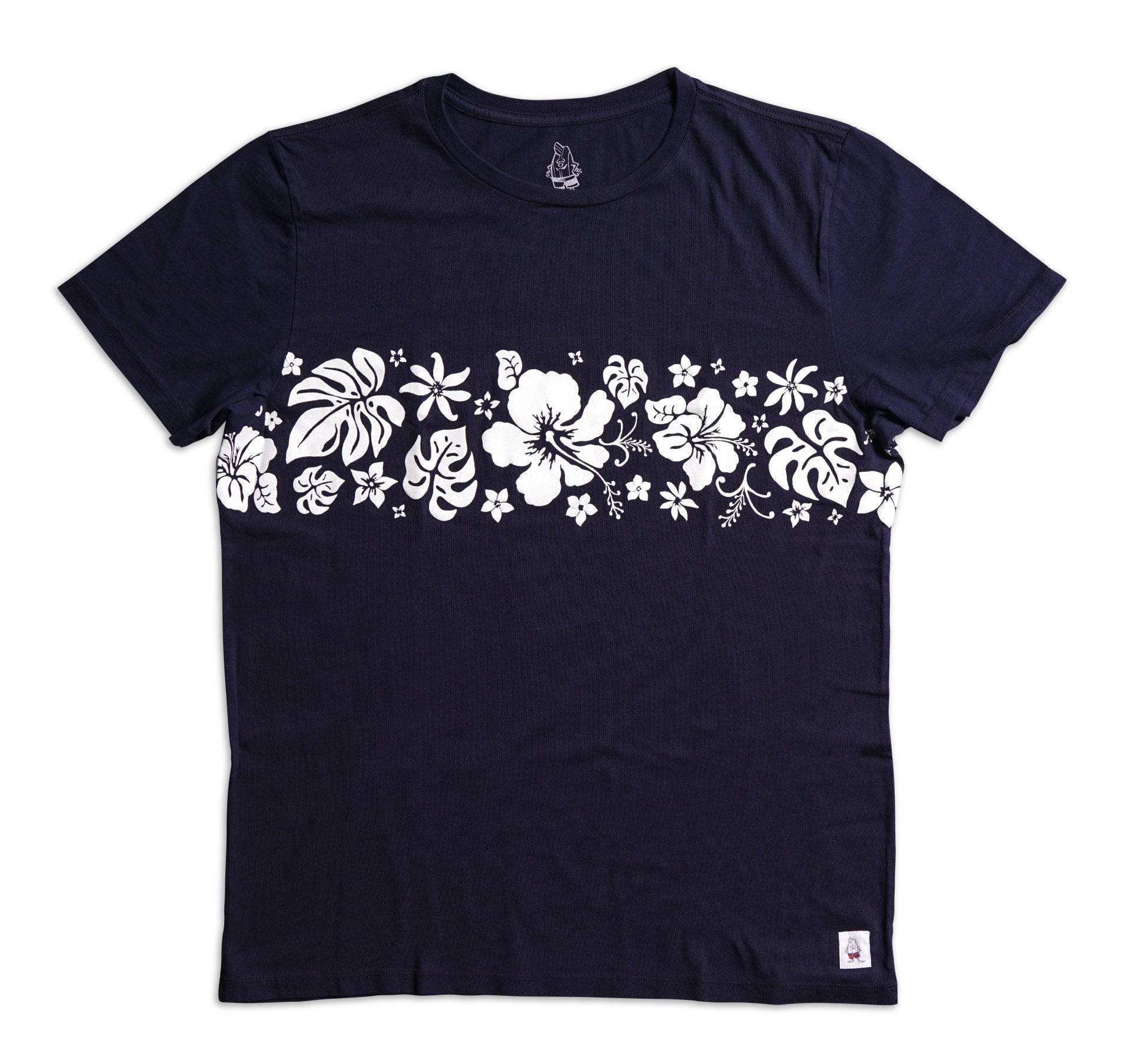Hibiscus T-Shirt - Navy & White