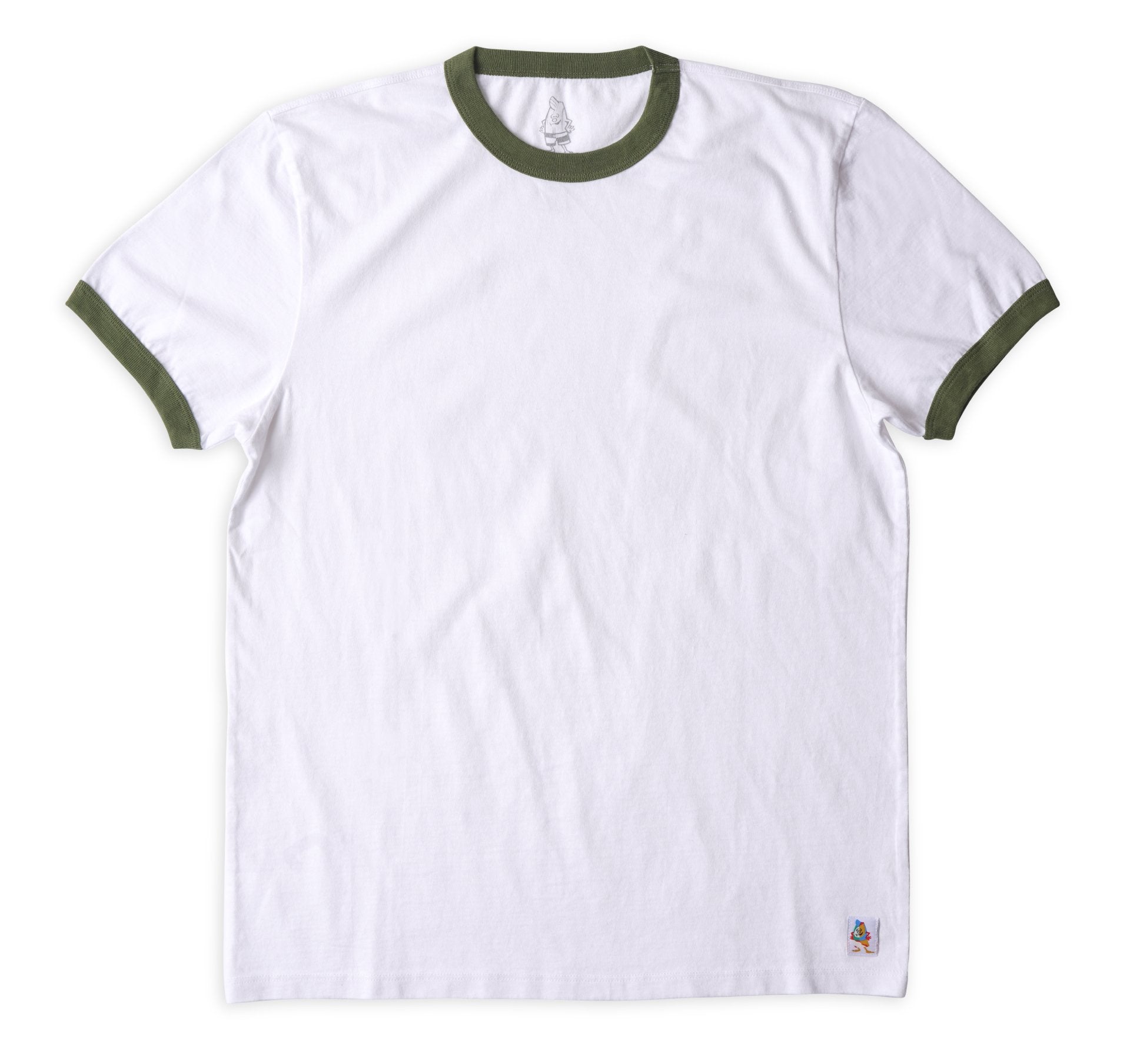 Men's Ringer Tee - White & Olive