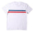 Comp Stripe T-Shirt - White & Turquoise / Red