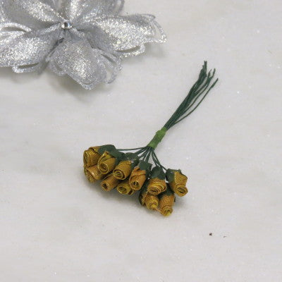 Floral Accent Gold Rose Set of 12