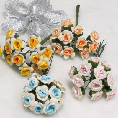 Floral Accent Satin Rose Set of 12