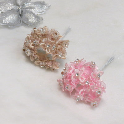 Floral Accent Rhinestone Rosette Set of 12