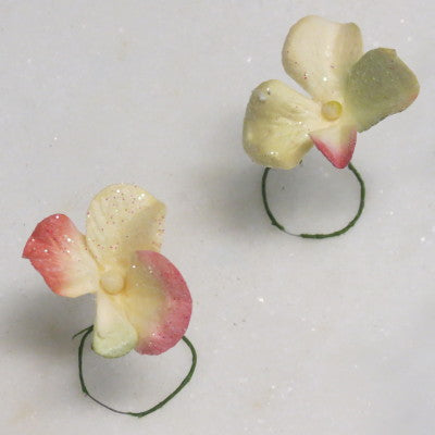 Floral Accent Hydrangea Petal Glittered Set of 12