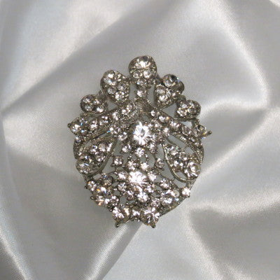 Rhinestone Brooch Oval