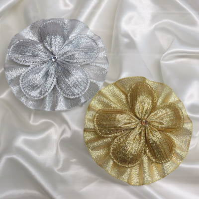 CRF Margherita Plisse Metallic Crystal with Ruffle
