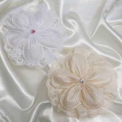 CRF Margherita Plisse Crystal with Lace Ruffle