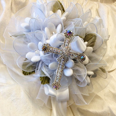 Ceremony Bouquet - Confetti Flower w/ Rhinestone Cross