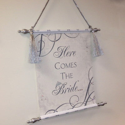 Canvas Keepsake Scroll - "Here Comes the Bride"