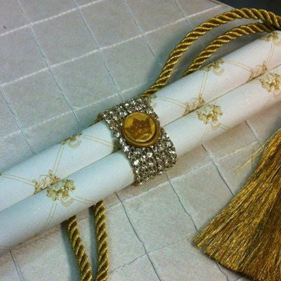 Tela Di Scorrimento Invitation Rhinestone Belt and Wax Seal
