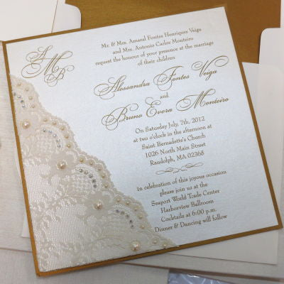 Angolo Di Pizzo Invitation with Full Embellishment