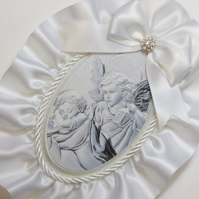 Keepsake Wooden Plaque- Capezzale Guardian Angel White