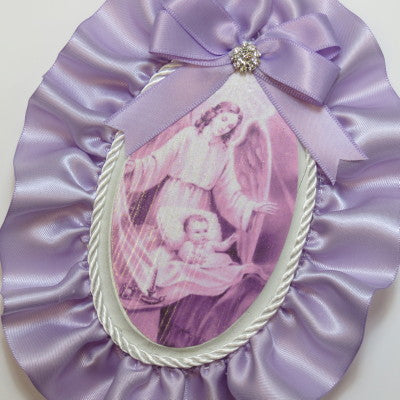 Keepsake Wooden Plaque- Capezzale Guardian Angel Lavender