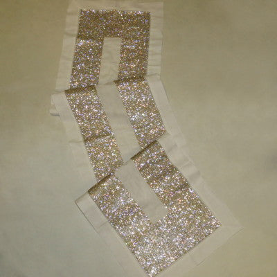 Crystallized Linen Runner - Gold/White