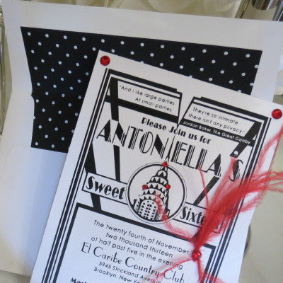 Art Deco Invitation Envelope Liner