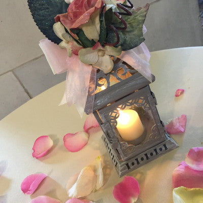 Lantern with Flower Accent Centerpiece/Gift Favor