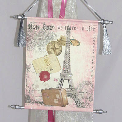 Canvas Keepsake Scroll - Travel Eiffel Tower