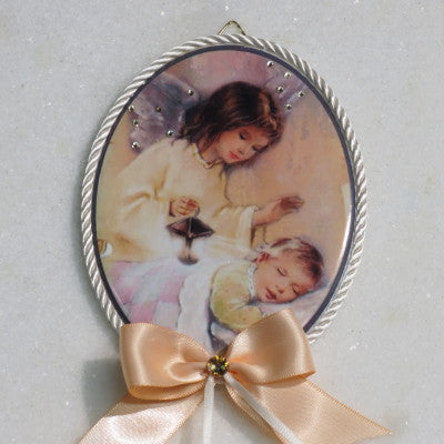Keepsake Porcelain Plaque- Capezzale Guardian Peach