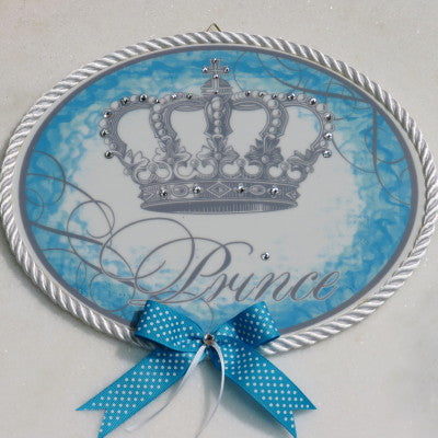Keepsake Porcelain Plaque- Prince Blue Accent 8x10