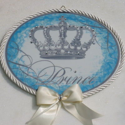 Keepsake Porcelain Plaque- Prince Ivory Accent 8x10"