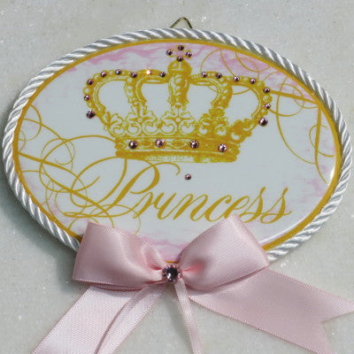 Keepsake Porcelain Plaque- Princess Baby Pink Accent 8x10