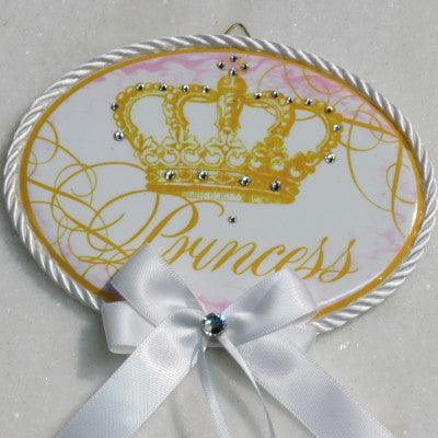 Keepsake Porcelain Plaque- Princess White Accent 8x10