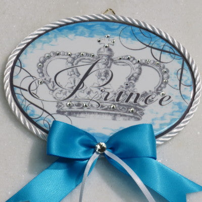 Keepsake Porcelain Plaque- Prince Blue Accent 3.75x5"