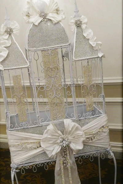 Crystal and Silk Adorned Birdcage
