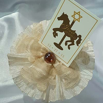 CRF Rustico Glass Bead with Pleated Ruffle + Personalized Card