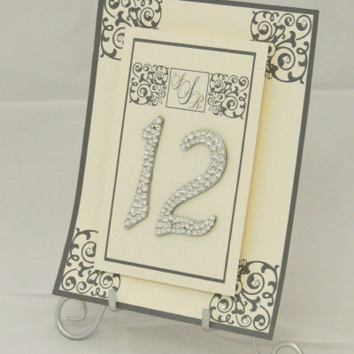 Table Sign w/ Easel - 2 Layer Floating Swarovski/Flourish