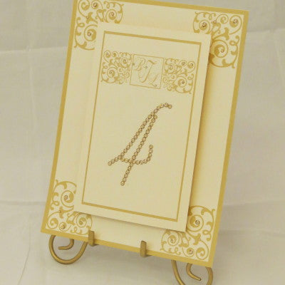Table Sign w/ Easel - 2 Layer Floating Swarovski/ Flourish Personalized